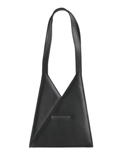 Mm6 Maison Margiela Woman Shoulder Bag Black Size - Cow Leather, Polyurethane, Polyester