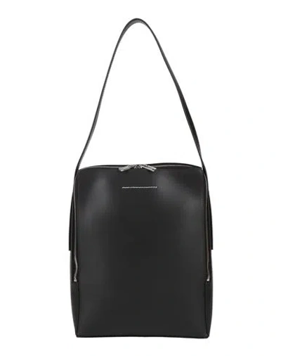 Mm6 Maison Margiela Woman Shoulder Bag Black Size - Cow Leather, Zinc, Aluminum, Copper, Cotton