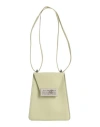 Mm6 Maison Margiela Woman Shoulder Bag Light Green Size - Cow Leather In Green