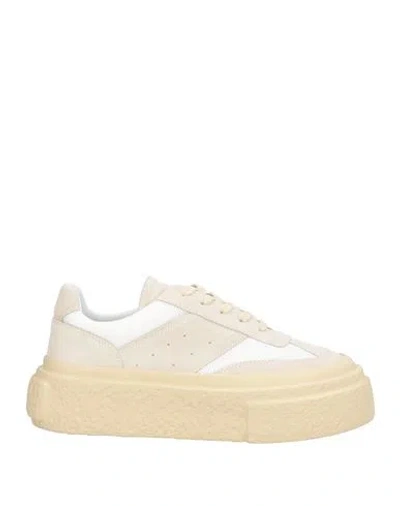 Mm6 Maison Margiela Woman Sneakers Beige Size 8 Leather, Textile Fibers In Sand