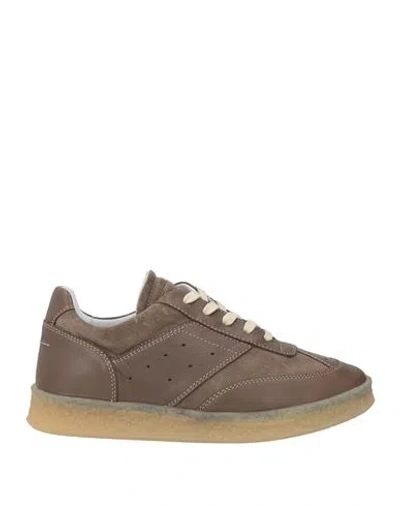Mm6 Maison Margiela Woman Sneakers Brown Size 7.5 Leather