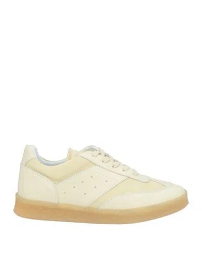Mm6 Maison Margiela Woman Sneakers Pastel Yellow Size 8 Leather