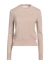 Mm6 Maison Margiela Woman Sweater Beige Size L Virgin Wool, Acrylic