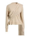 Mm6 Maison Margiela Beige Belted Sweater In Nude