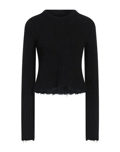 Mm6 Maison Margiela Woman Sweater Black Size L Cotton, Wool, Polyamide, Elastane