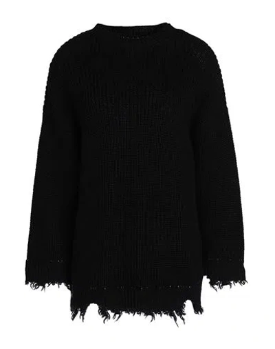 Mm6 Maison Margiela Woman Sweater Black Size L Polyester, Wool, Cotton