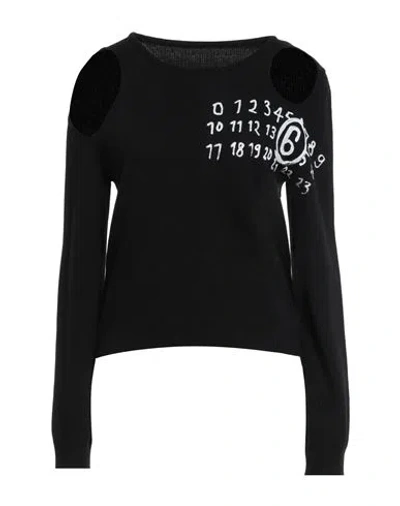 Mm6 Maison Margiela Woman Sweater Black Size L Wool, Polyamide