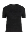 Mm6 Maison Margiela Rough Knitted Short-sleeved Sweater In Black