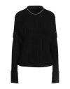 Mm6 Maison Margiela Woman Sweater Black Size M Cotton, Acrylic, Wool, Polyamide, Elastane In Black