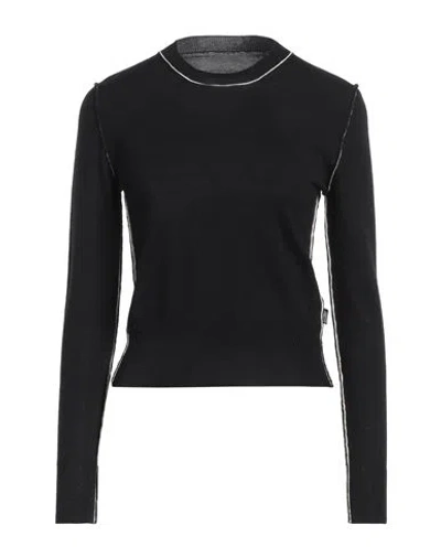 Mm6 Maison Margiela Woman Sweater Black Size L Virgin Wool, Acrylic