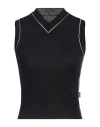 Mm6 Maison Margiela Women's Piped Wool-blend Sweater Vest In Black