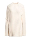 Mm6 Maison Margiela Woman Sweater Cream Size Xxl Acrylic, Alpaca Wool, Polyamide, Polyester In White