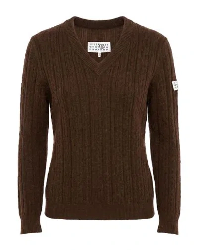 Mm6 Maison Margiela Solid-color Sweater In Brown