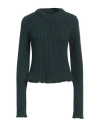 Mm6 Maison Margiela Woman Sweater Dark Green Size S Cotton, Wool, Polyamide, Elastane