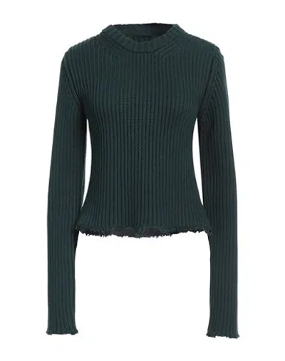 Mm6 Maison Margiela Woman Sweater Dark Green Size S Cotton, Wool, Polyamide, Elastane