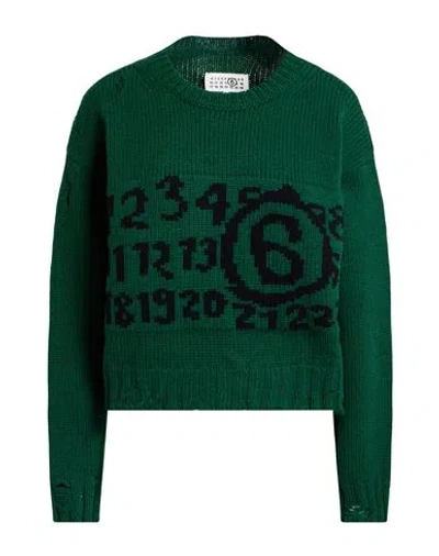 MM6 MAISON MARGIELA MM6 MAISON MARGIELA WOMAN SWEATER GREEN SIZE L VIRGIN WOOL