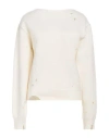 Mm6 Maison Margiela Woman Sweater Ivory Size L Wool In White