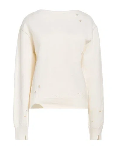 Mm6 Maison Margiela Woman Sweater Ivory Size L Wool In White