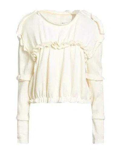Mm6 Maison Margiela Woman Sweater Ivory Size S Wool, Polyamide In White