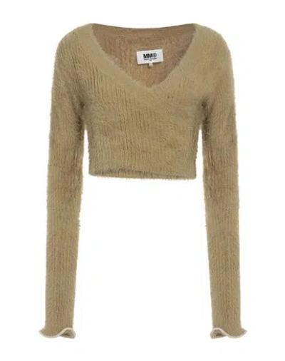 Mm6 Maison Margiela Woman Sweater Khaki Size S Polyamide, Acrylic In Beige