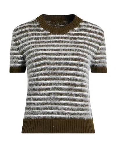 Mm6 Maison Margiela Woman Sweater Military Green Size S Acrylic, Virgin Wool, Polyamide