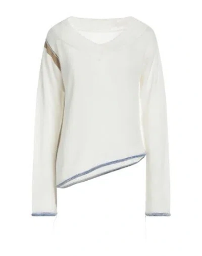 Mm6 Maison Margiela Woman Sweater Off White Size M Acrylic, Polyamide, Mohair Wool, Wool, Cotton