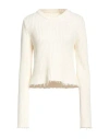 Mm6 Maison Margiela Woman Sweater Off White Size L Cotton, Wool, Polyamide, Elastane