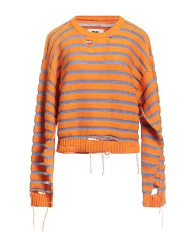 Mm6 Maison Margiela Woman Sweater Orange Size L Cotton