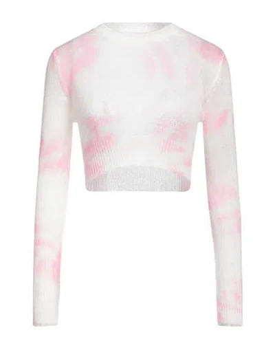 Mm6 Maison Margiela Cropped Tie-dyed Knitted Sweater In Pink