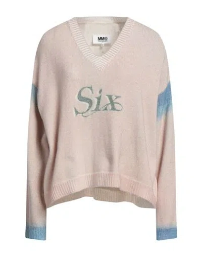 Mm6 Maison Margiela Woman Sweater Pink Size M Cotton, Acrylic, Wool, Alpaca Wool, Synthetic Fibers