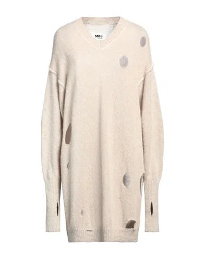 Mm6 Maison Margiela Woman Sweater Sand Size L Alpaca Wool, Polyamide, Cotton In Beige