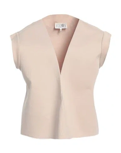 Mm6 Maison Margiela Woman Sweatshirt Beige Size M Cotton, Polyester