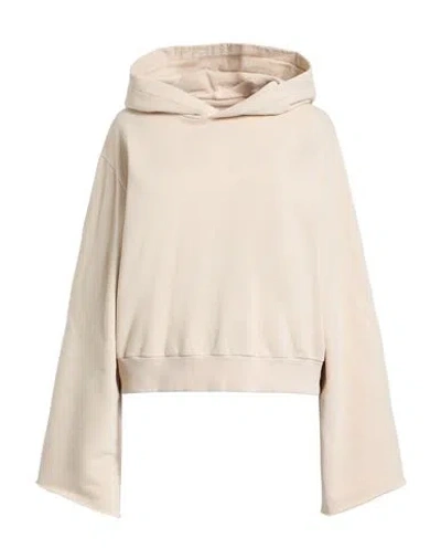Mm6 Maison Margiela Woman Sweatshirt Beige Size S Cotton In Neutral