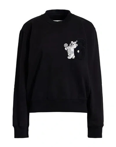 Mm6 Maison Margiela Woman Sweatshirt Black Size L Cotton