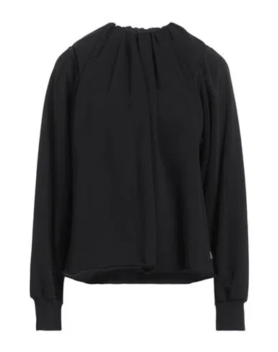 Mm6 Maison Margiela Woman Sweatshirt Black Size S Cotton, Polyester, Elastane
