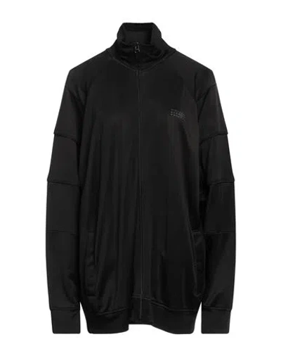 Mm6 Maison Margiela Woman Sweatshirt Black Size L Viscose, Cotton, Polyamide