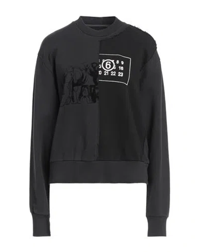 Mm6 Maison Margiela Woman Sweatshirt Black Size M Cotton