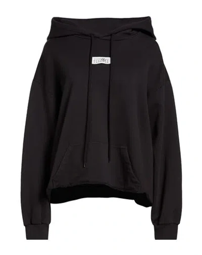 Mm6 Maison Margiela Solid-color Hooded Sweatshirt In Black