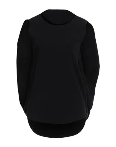 Mm6 Maison Margiela Woman Sweatshirt Black Size S Cotton, Elastane