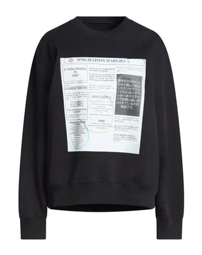 Mm6 Maison Margiela Woman Sweatshirt Black Size Xxl Cotton