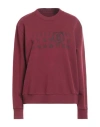 Mm6 Maison Margiela Woman Sweatshirt Burgundy Size S Cotton, Polyester, Elastane In Red