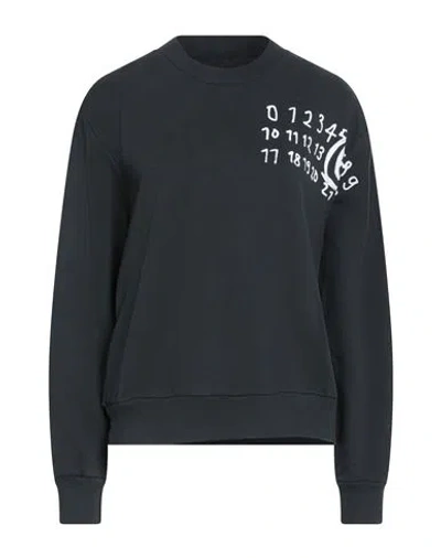 Mm6 Maison Margiela Woman Sweatshirt Charcoal Size M Cotton In Gray