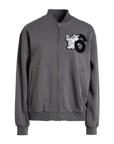 Mm6 Maison Margiela Woman Sweatshirt Grey Size M Cotton, Polyester In Gray