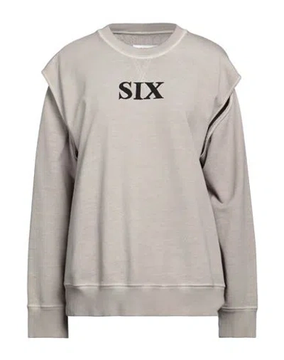 Mm6 Maison Margiela Woman Sweatshirt Grey Size S Cotton, Elastane