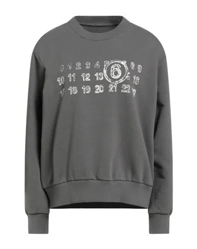 Mm6 Maison Margiela Woman Sweatshirt Grey Size Xl Cotton, Polyester In Gray