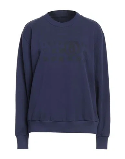 Mm6 Maison Margiela Woman Sweatshirt Midnight Blue Size M Cotton, Polyester, Elastane
