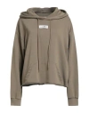 Mm6 Maison Margiela Woman Sweatshirt Military Green Size L Cotton, Polyester In Green