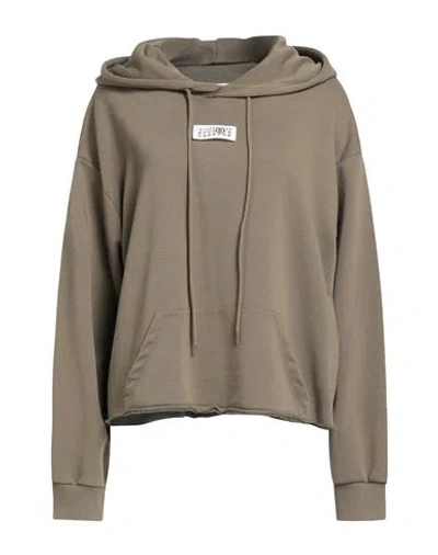 Mm6 Maison Margiela Woman Sweatshirt Military Green Size L Cotton, Polyester