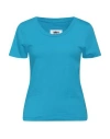 Mm6 Maison Margiela Woman T-shirt Azure Size S Cotton In Blue