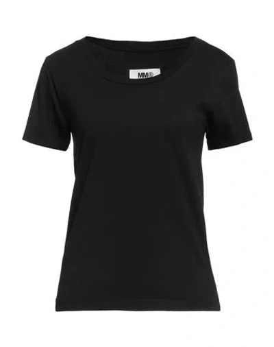 Mm6 Maison Margiela Woman T-shirt Black Size L Cotton